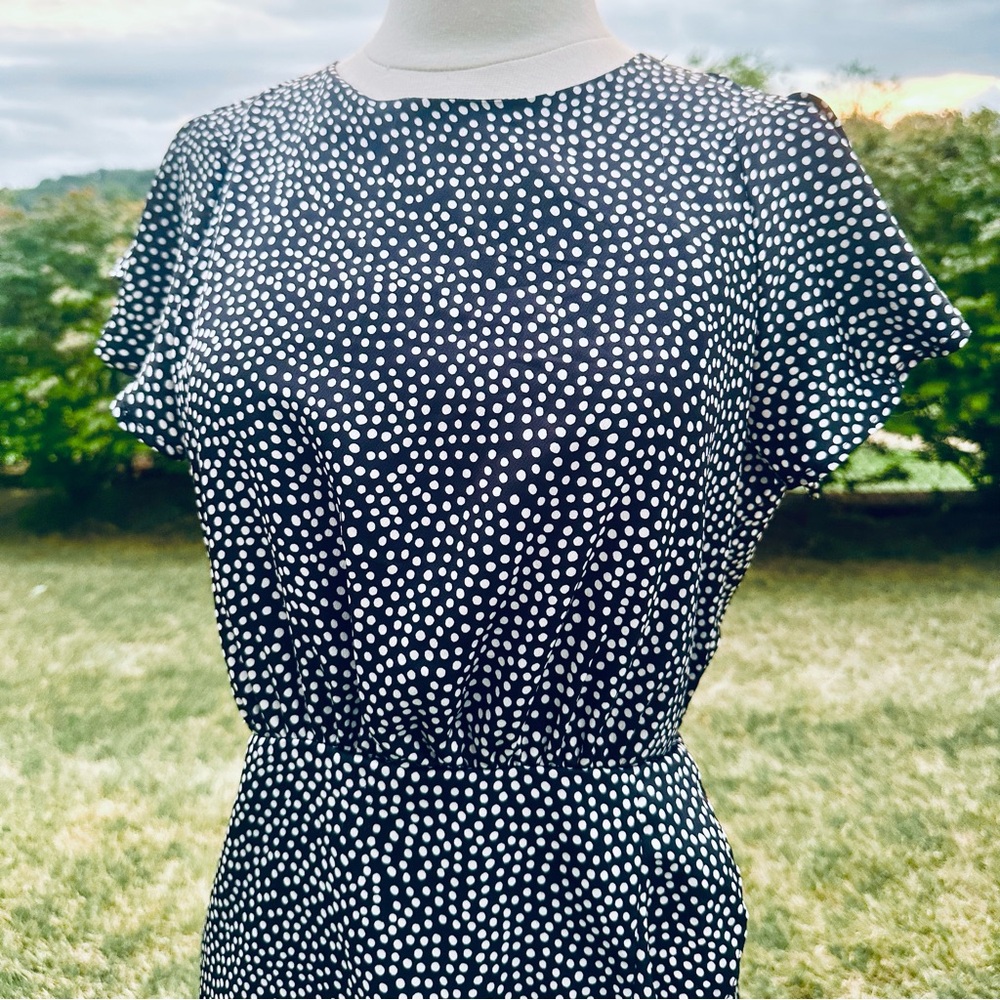 AX Paris Black Polka Dot Wrap Frill Mini Dress - Picture 11 of 16